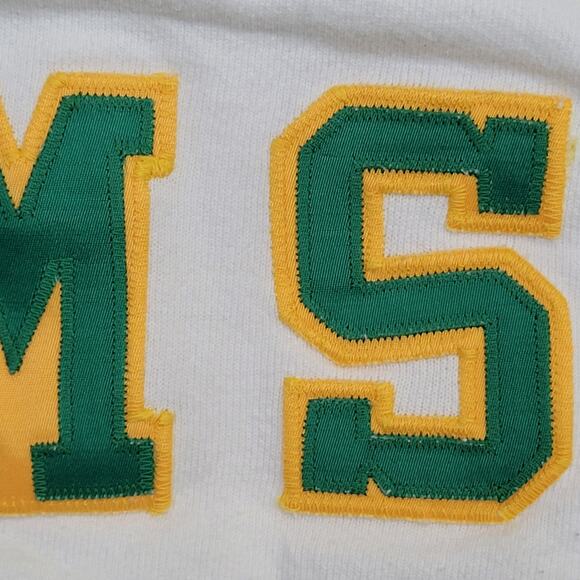 Vintage 80s BMS Varsity Ringer Sweatshirt Womens M 22x20 USA - Picture 13 of 14